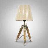 Wooden tripod table lamp for living room décor